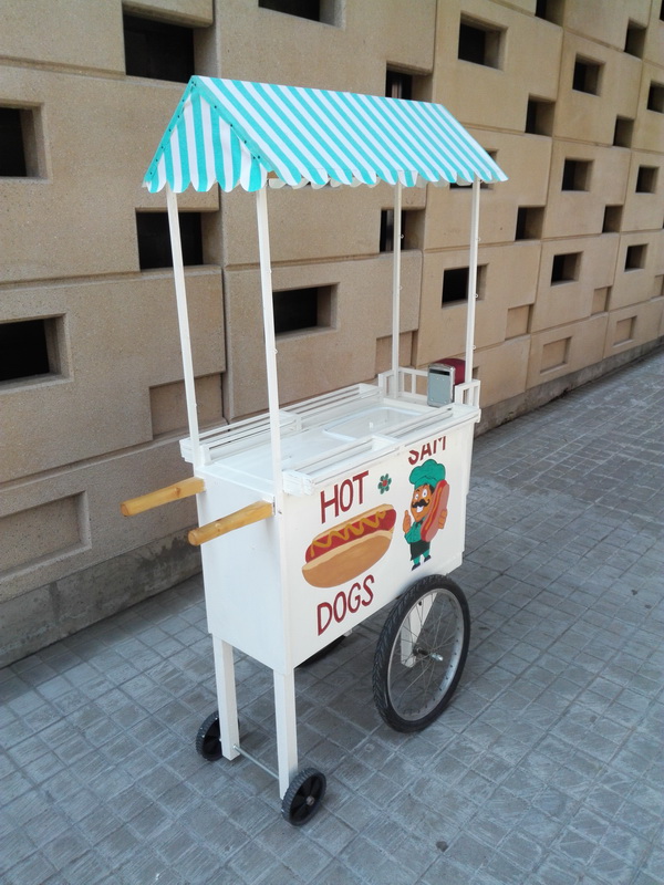 carro puesto venta ambulante hot dog madera r47-406 50-102-187x87-126x31-47 (85eu.) 1u